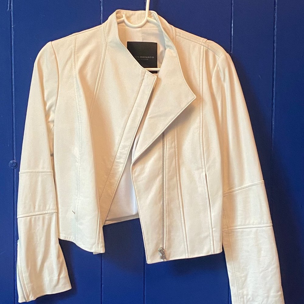Club Monaco White Leather Jacket
